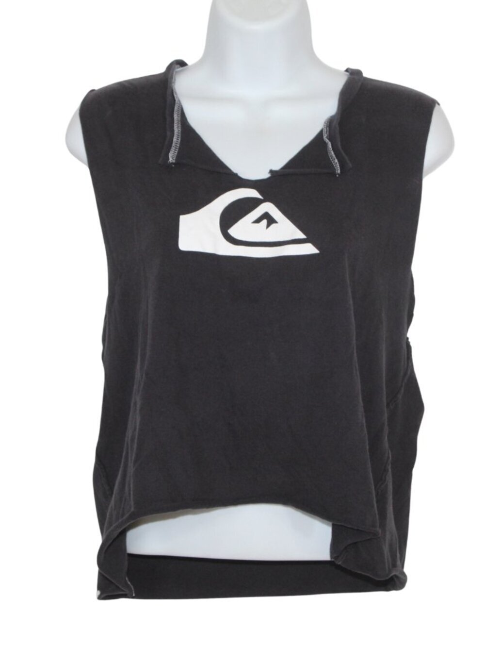 Y2K Quiksilver cutoff tank top cropped surf beach skateboarding logo front